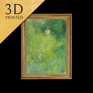 A Fairy (Kersti In The Meadow)  by Carl Larsson, 3d Printed with texture and brush strokes looks like original oil painting.