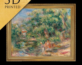 Renoir - Lavandieres Au Bord Du Loup - 3D Printed Oil Painting - Etsy