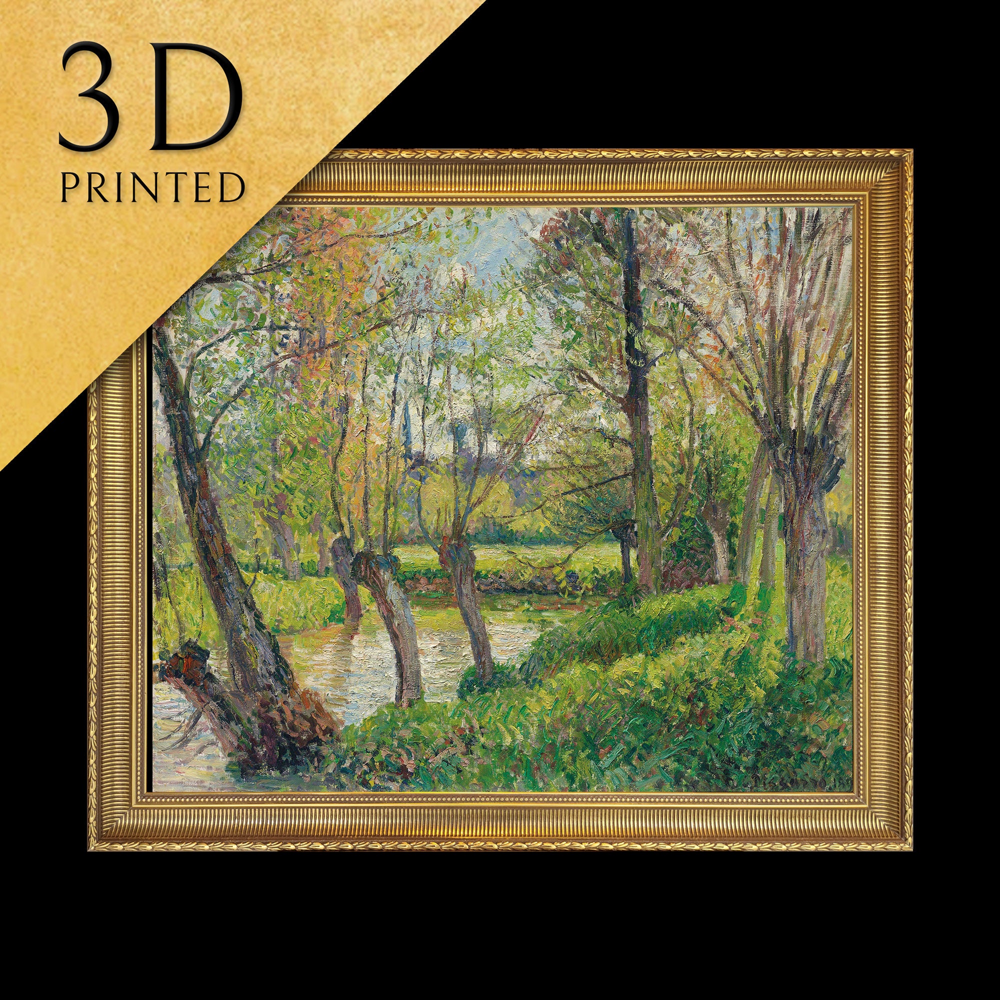 Camille Pissarro、Soleil couchant et brou Prairie avec vaches, brume, soleil couchant à Éragny