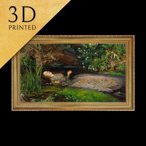 Ofelia di John Everett Millais, stampata in 3D con texture e pennellate sembra un dipinto ad olio originale.