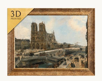 Vintage Japan Bin Kashiwa Print Paris Naïf Notre Dame Et Les Quais