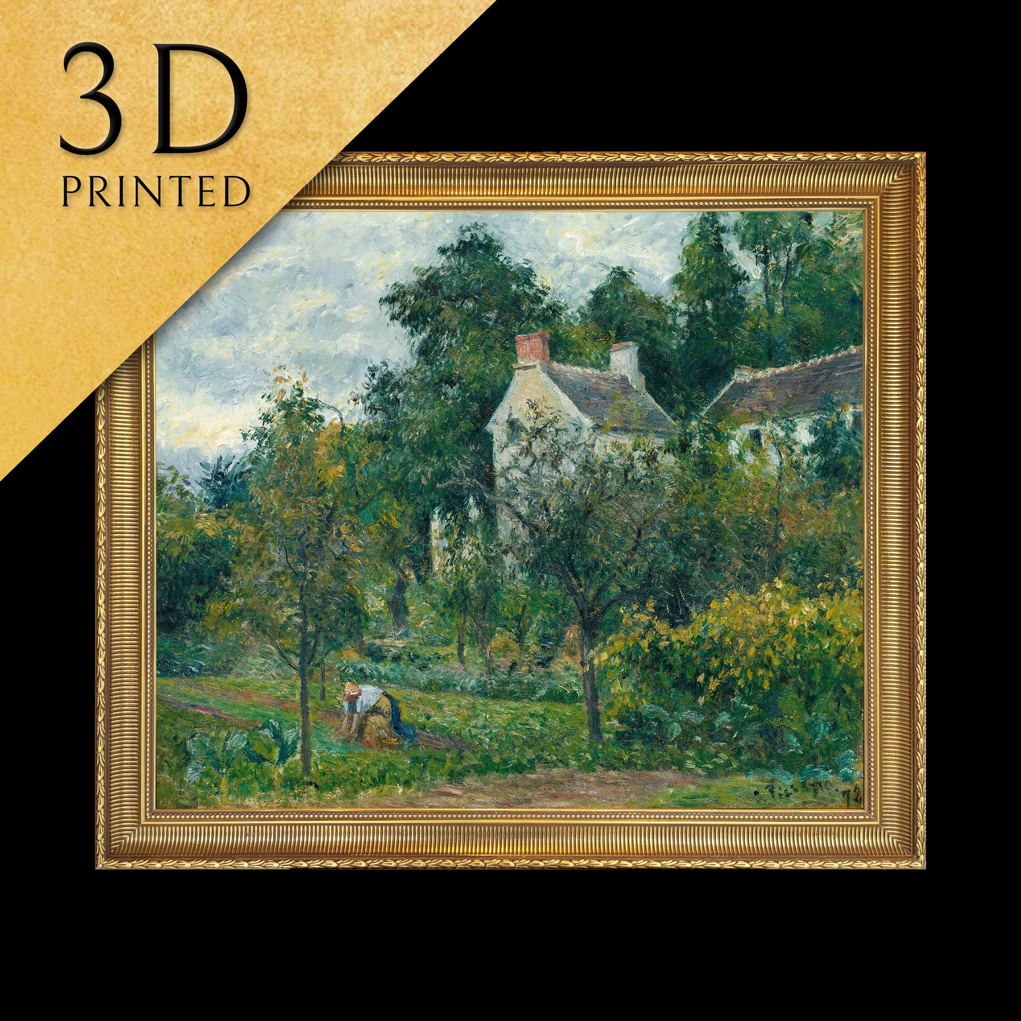 カミーユ ピサロ: La Maison Rondest 3D テクスチャー プリント - Etsy