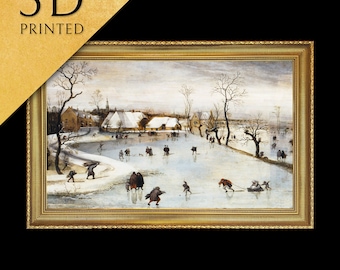 The Winter by Jacob Grimmer, 3d Printed with texture and brush strokes looks like original oil-painting,, code:351