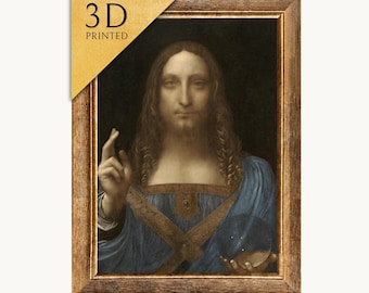 Salvator Mundi 3D Print: Leonardo Da Vinci Textured Oil Painting Replica