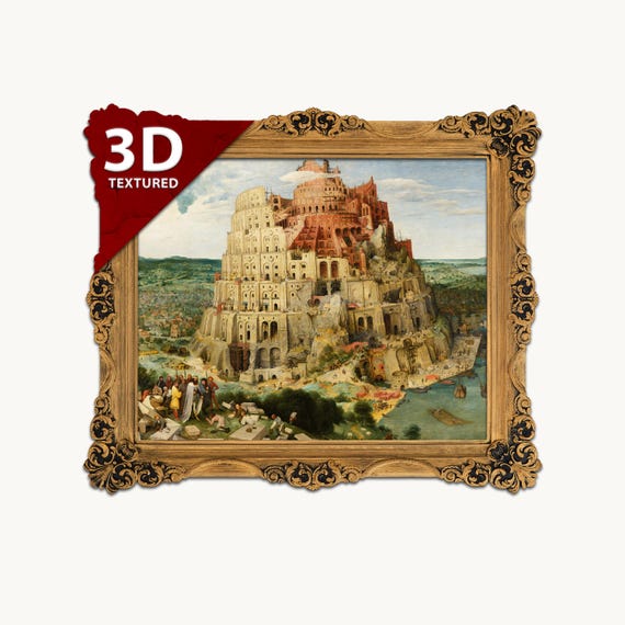 Tower of Babel 3D Print: Pieter Bruegel Textured Oil Painting