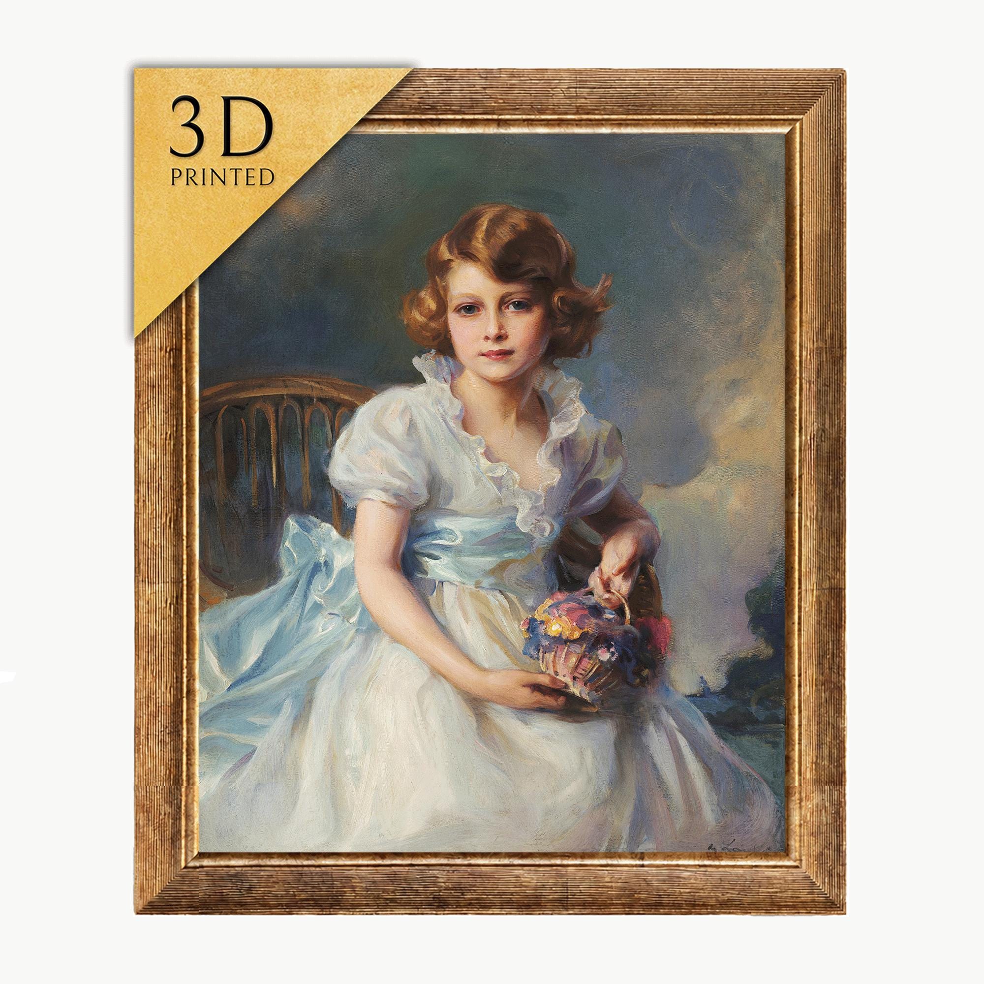 Elizabeth Kitt 版画 Obsession IX 1987 Queen Elizabeth II Portrait by Philip De Laszlo: 3D Printed Art