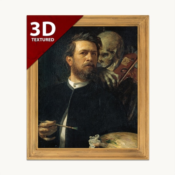 フランスアンティーク　1800年代　ポートレート　肖像画　オイルペインティング Arnold Böcklin 