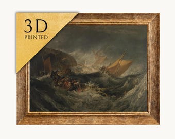 Turner 'wreck of a Transport Ship' 3D Print: Textured Oil Painting