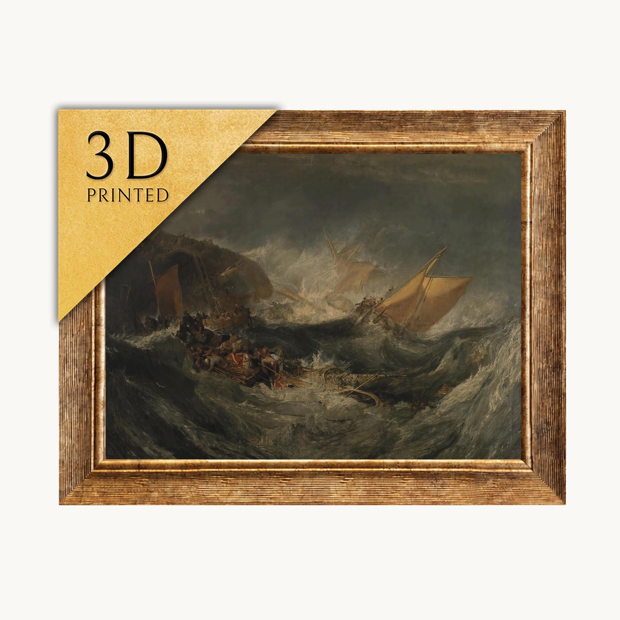 Turner 'wreck of a Transport Ship' 3D Print: Textured Oil Painting