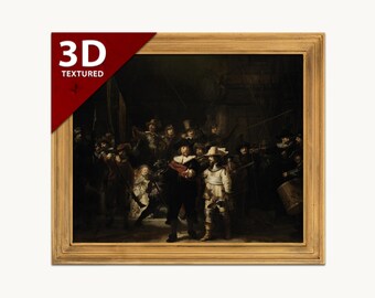Rembrandt's the Night Watch 3D Print: Textured Oil Painting