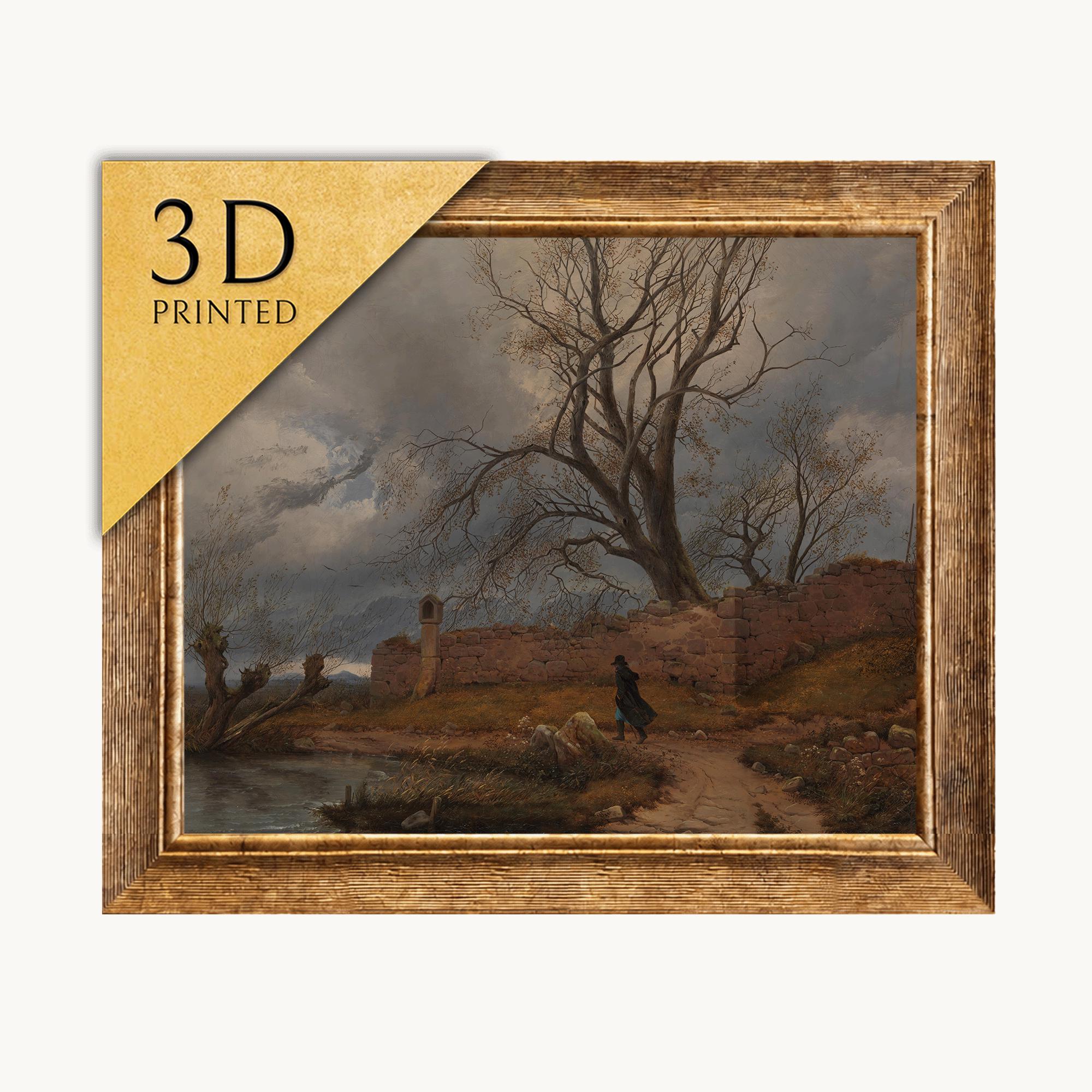 3Dプリント製「嵐の中の放浪者」油絵複製画 - Etsy 日本