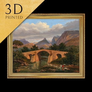 Eugen Von Guerard Bridge Painting: 3D Textured Print