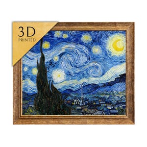 3Dプリントされたゴッホの「星月夜」：質感のある筆致アート - Etsy 日本