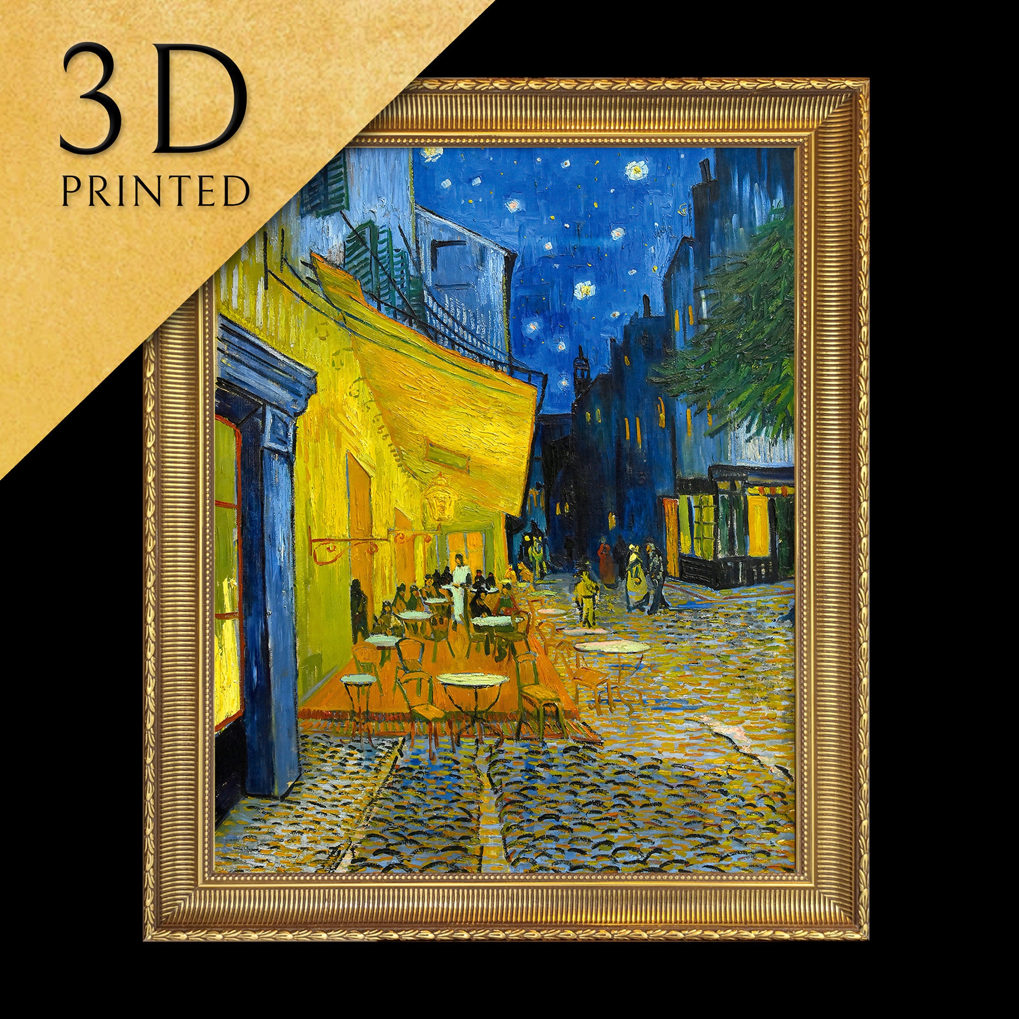Van Gogh Cafe Terrace at Night 3D Textured Print - Etsy