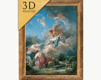 ボレアスによるオレイテュイア誘拐の版画：フランソワ・ブーシェ 3D