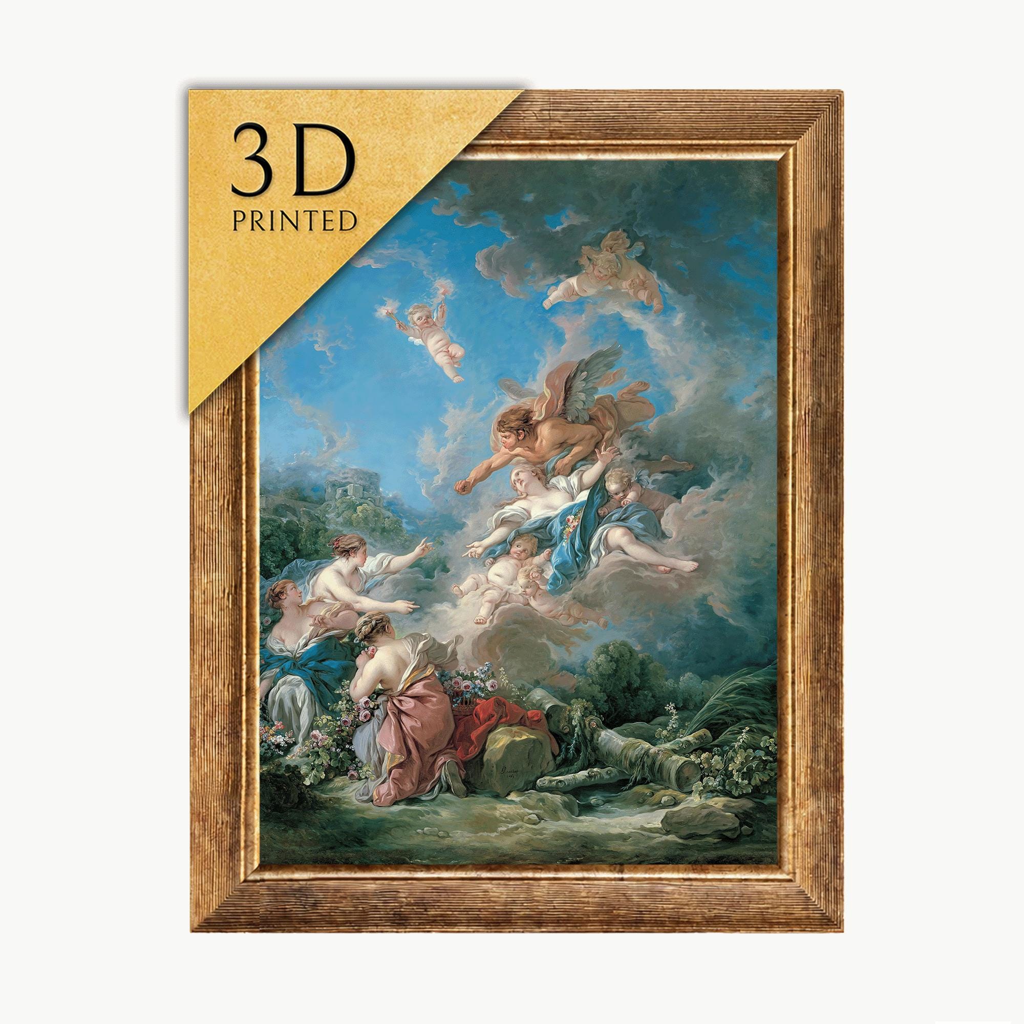 ボレアスによるオレイテュイア誘拐の版画：フランソワ・ブーシェ 3D