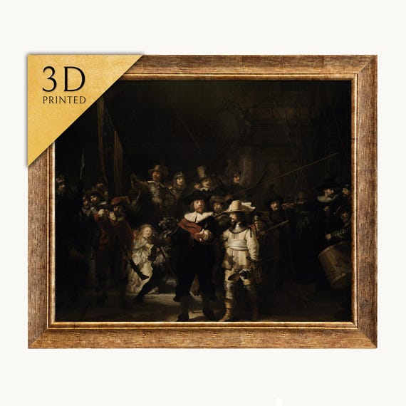 レンブラント作「夜警」3Dプリント：質感のある油絵の複製 - Etsy 日本