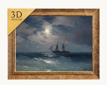 Aivazovsky Moonlight Seascape: Brig Merkur 3D Strukturierter Druck