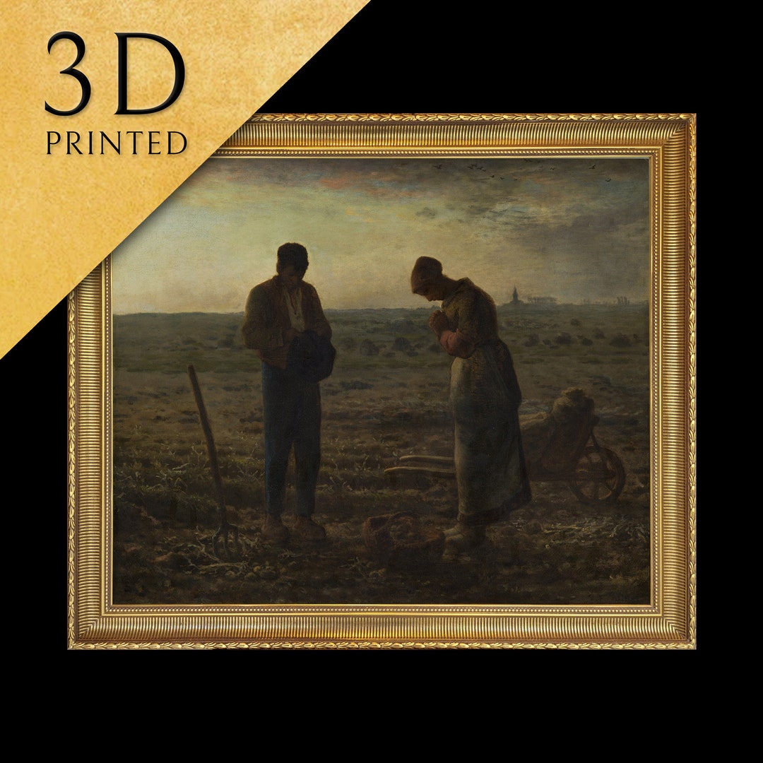 The Angelus by Jean François Millet, 3d Printed With Texture and Brush