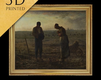 The Angelus by Jean François Millet, 3d Printed with texture and brush strokes looks like original oil painting