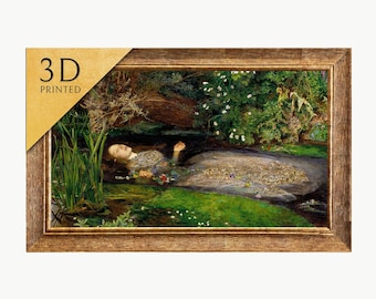 Ophelia by Millais: 3D Textured Print - Museum Quality
