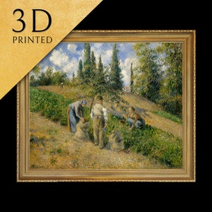 The Harvest, Pontoise  by Camille Pissarro, 3d Printed with texture and brush strokes looks like original oil painting.