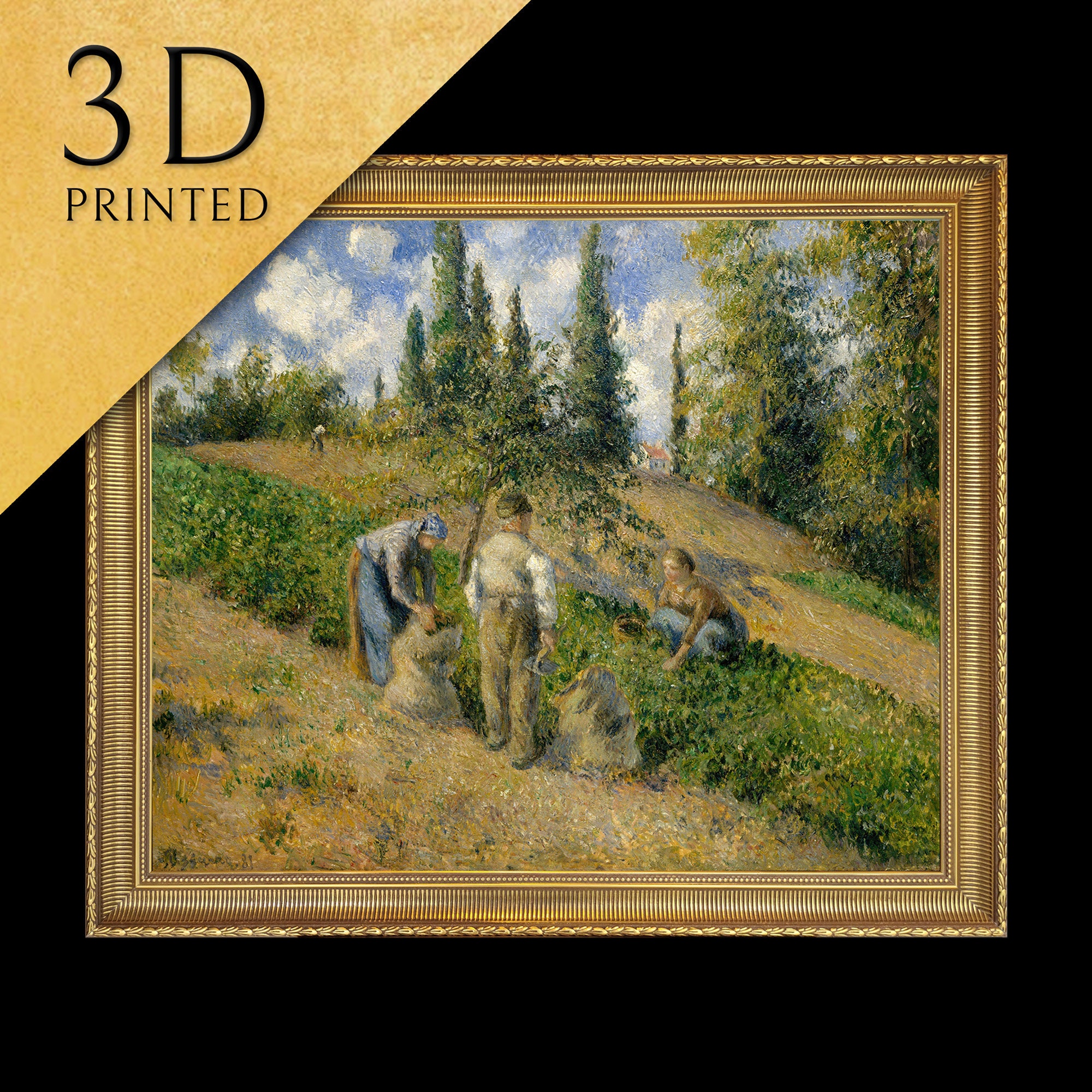 Camille Pissarro、海外版超希少レゾネ、新品額装付 Camille Pissarro Print: the Harvest, Pontoise - 3D Textured Art - Etsy