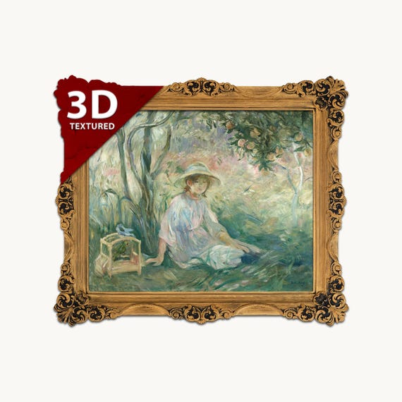 Berthe Morisot 'Under the Orange Tree' 3D Print: Textured
