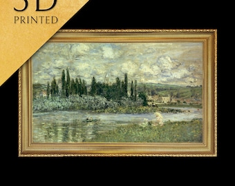 Veduta di Vetheuil di Claude Monet, stampata in 3D con texture e pennellate sembra un dipinto a olio originale