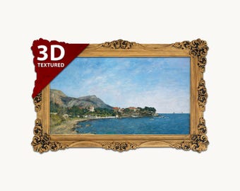 ウジェーヌ・ブーダン海景プリント: フルミのボーリュー湾、3D