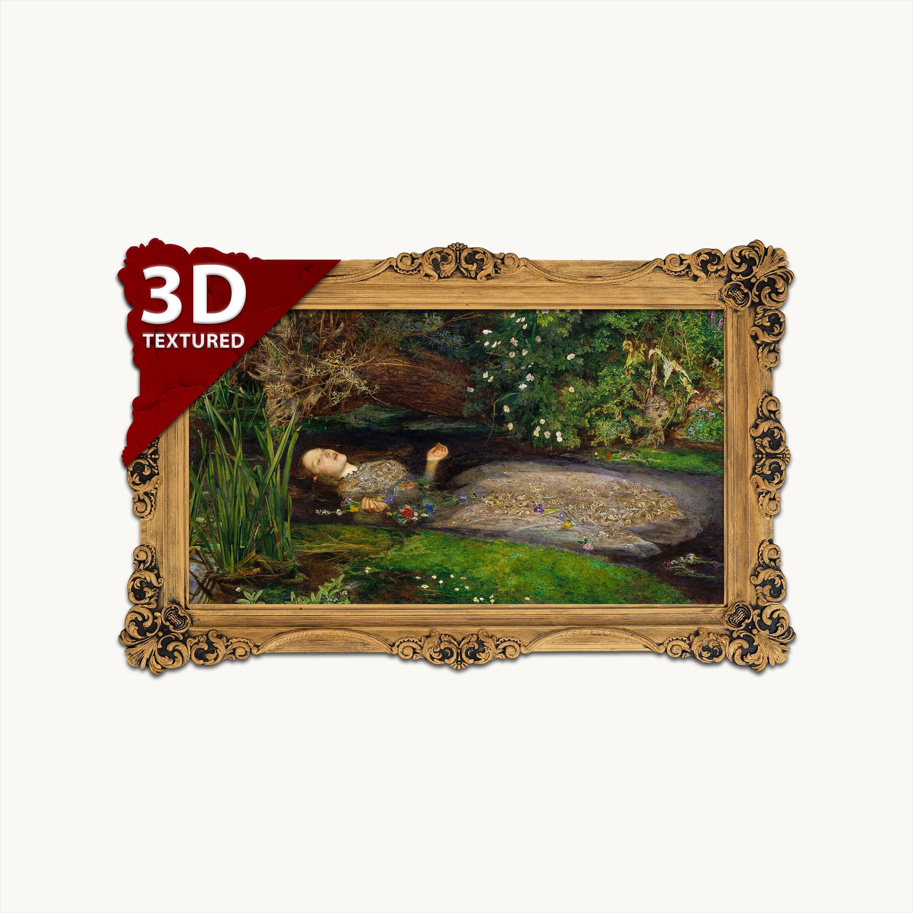 ミレー作「オフィーリア」：3Dテクスチャプリント - 美術館品質 - Etsy