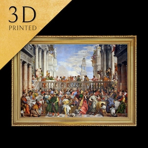 The Wedding at Cana by Paolo Veronese, 3d Printed with texture and brush strokes looks like original oil painting.