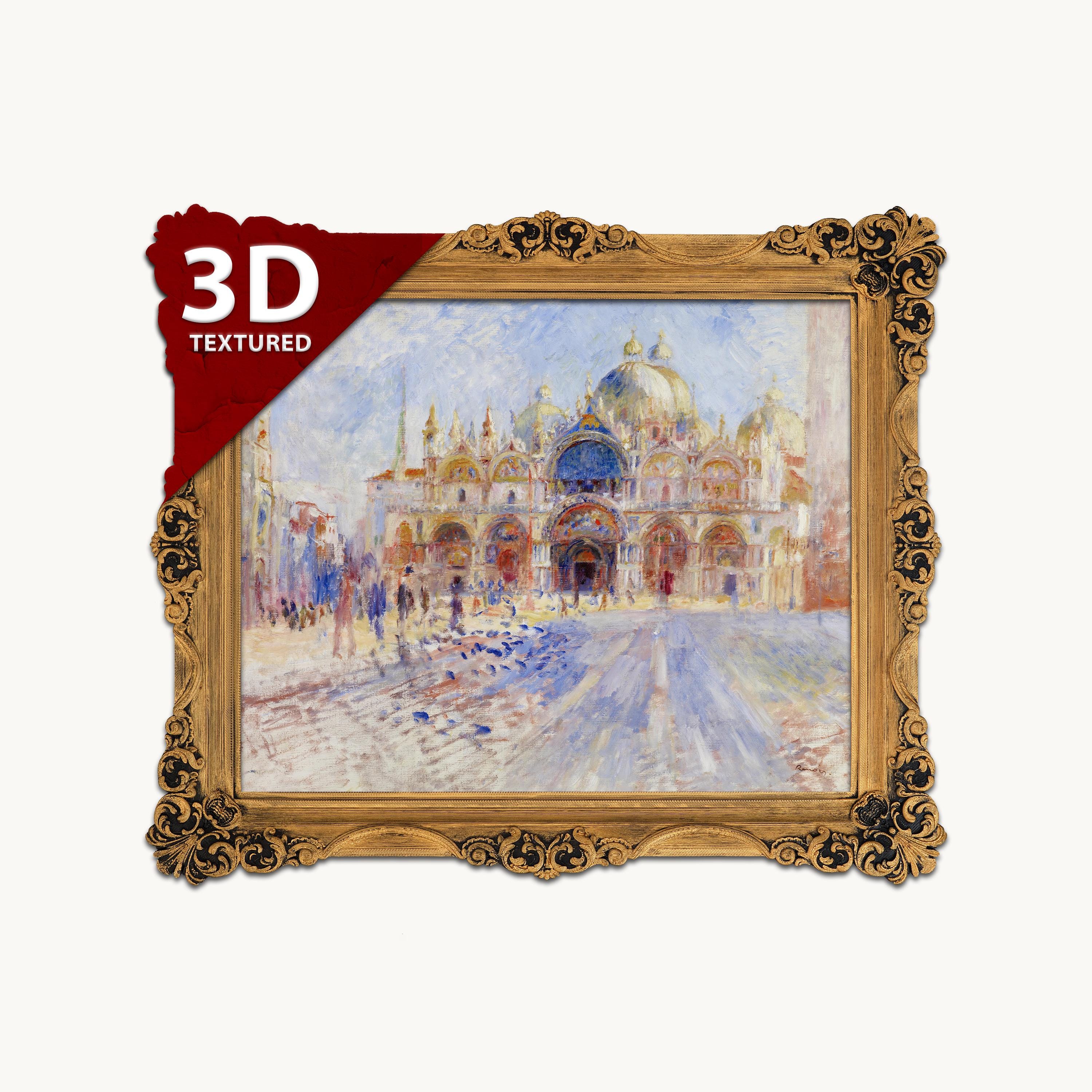 Renoir - Piazza San Marco, Venice: 3D Textured Print - Etsy 日本