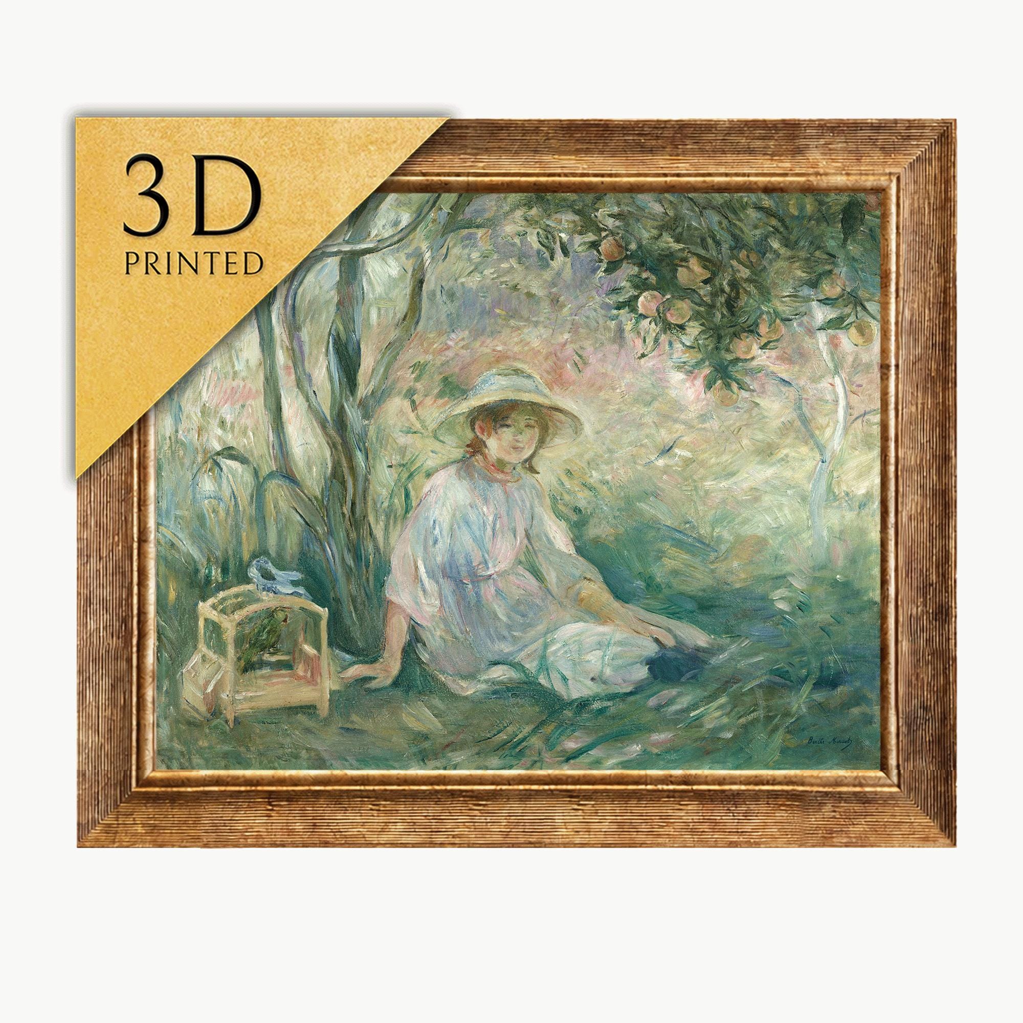 ベルト・モリゾ作「オレンジの木の下で」3Dプリント：質感豊かな印象派
