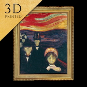 Anxiety by Edvard Munch, 3d Printed with texture and brush strokes looks like original oil painting.