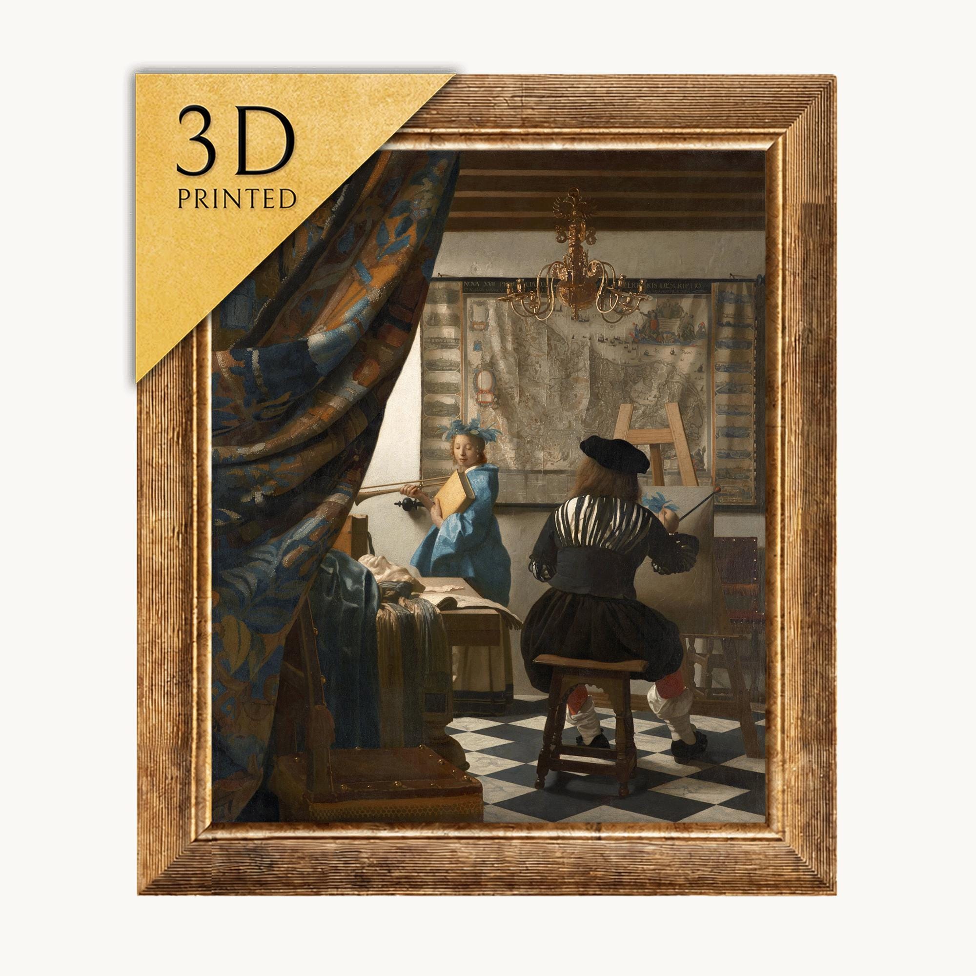 フェルメールの絵画芸術：3Dテクスチャプリント - Etsy 日本