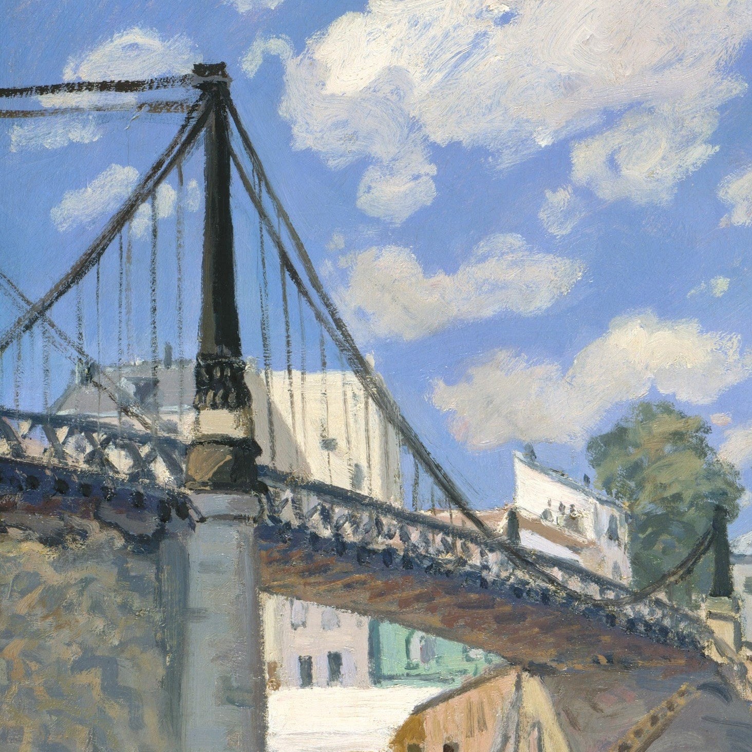 アルフレッド・シスレー作「橋」3Dテクスチャプリント：印象派絵画