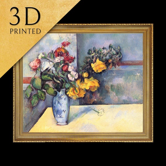 セザンヌ「花瓶の花」3Dプリント：質感のある静物画 - Etsy 日本