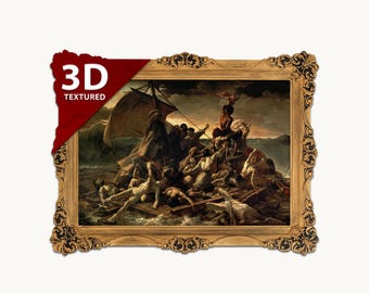 The Raft of the Medusa 3D Print: Textured Oil Painting