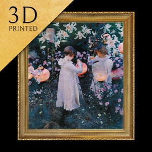 Carnation, Lily, Rose von John Singer Sargent, 3D Gedruckt mit Textur und Pinselstrichen sieht aus wie original Ölgemälde