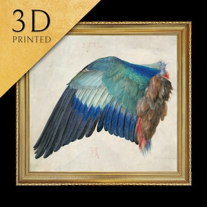 Dead Blue Roller  by Albrecht Dürer, 3d Printed with texture and brush strokes looks like original oil painting