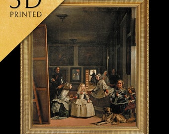 Las Meninas by Diego Velázquez, 3d Printed with texture and brush strokes looks like original oil painting