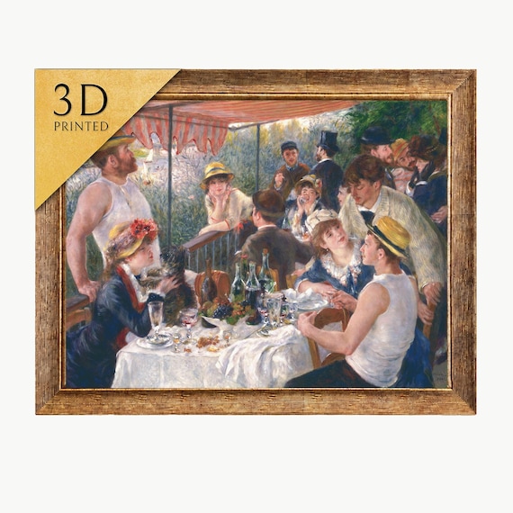 ルノワール - 舟遊びをする人々の昼食 - 3Dテクスチャプリント - Etsy 日本