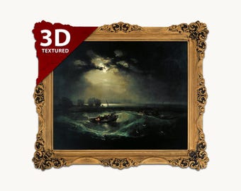 J.M.W. Turner Fischer auf See 3D Print: Ölgemälde Reproduktion