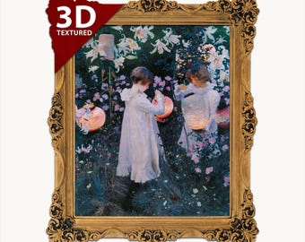 Carnation, Lily, Rose 3D Print: John Singer Sargent Textured Oil