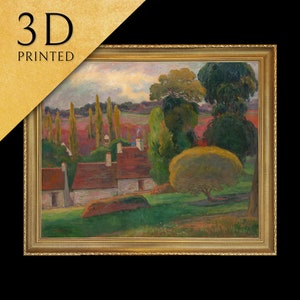 Uma fazenda na Bretanha - de Paul Gauguin, impressa em 3D com textura e pinceladas parece uma pintura a óleo original.