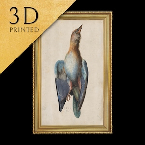 Dead Blue Roller  by Albrecht Dürer, 3d Printed with texture and brush strokes looks like original oil painting