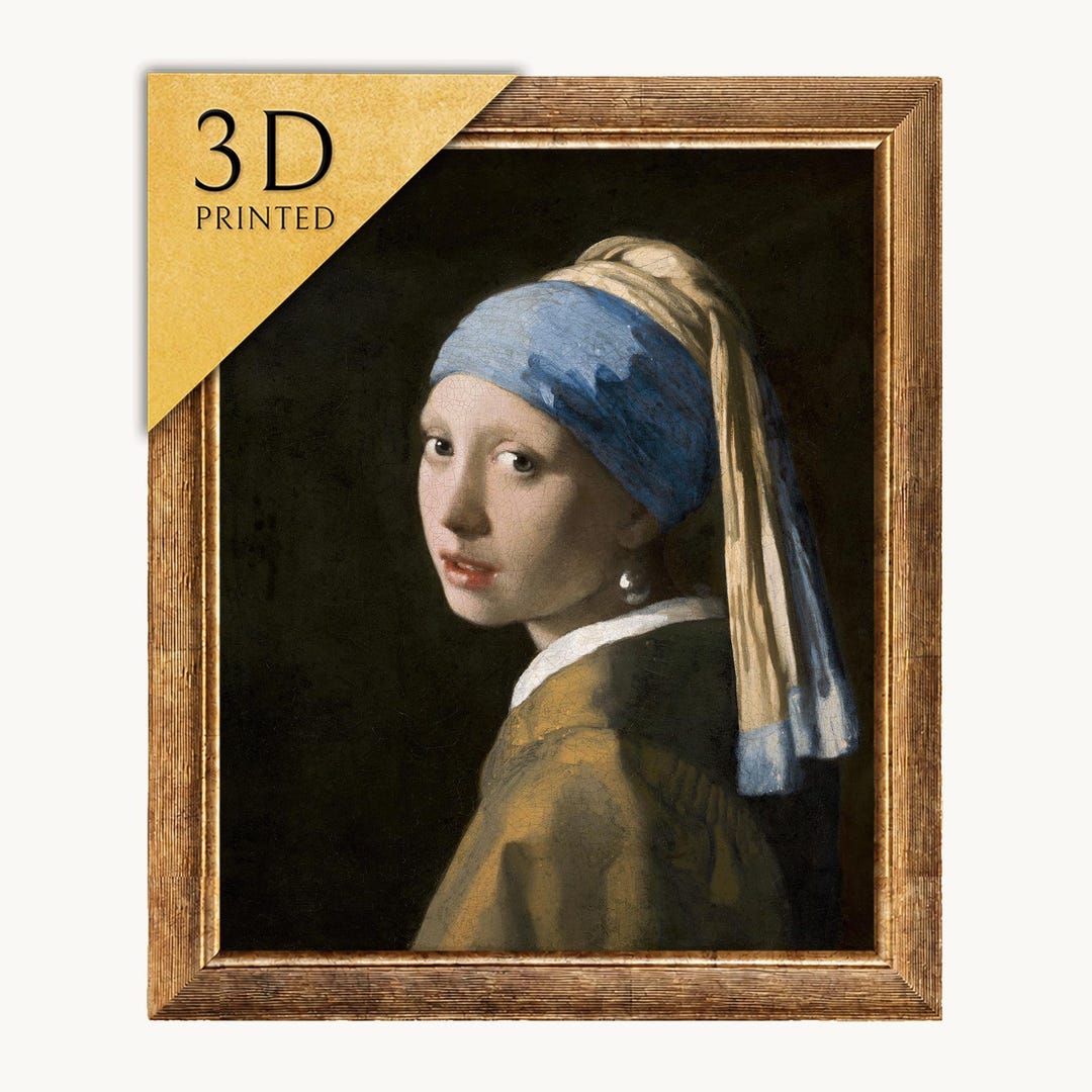 真珠の耳飾りの少女の版画：ヨハネス・フェルメールの3Dテクスチャ