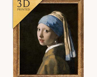 真珠の耳飾りの少女の版画：ヨハネス・フェルメールの3Dテクスチャ
