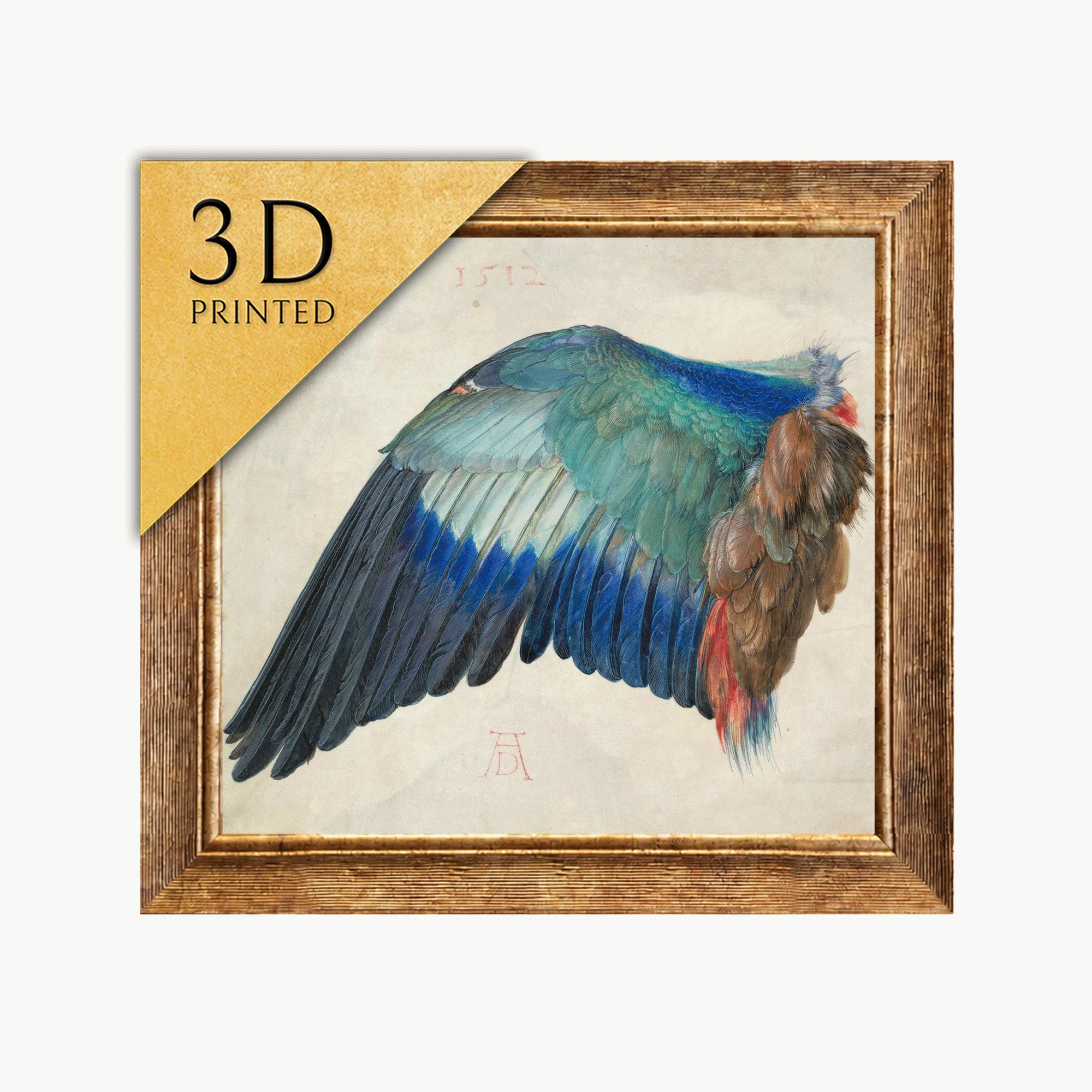 Albrecht Dürer Dead Blue Roller 3D Print, Textured Art